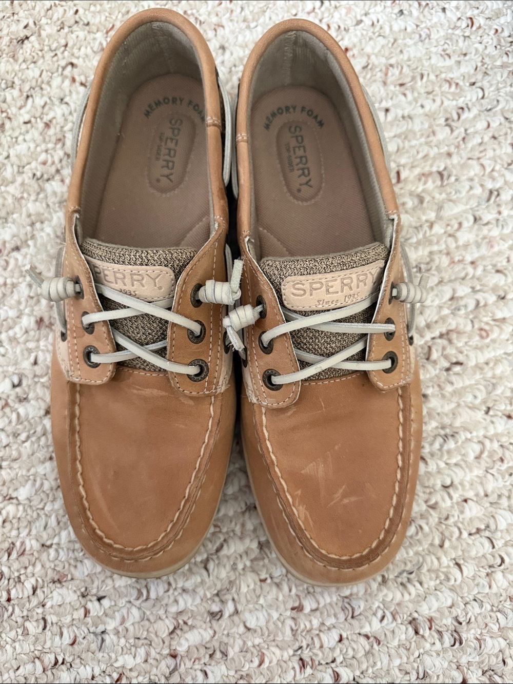 Sperry Men’s Tan Leather 2-Eye Boat Shoes